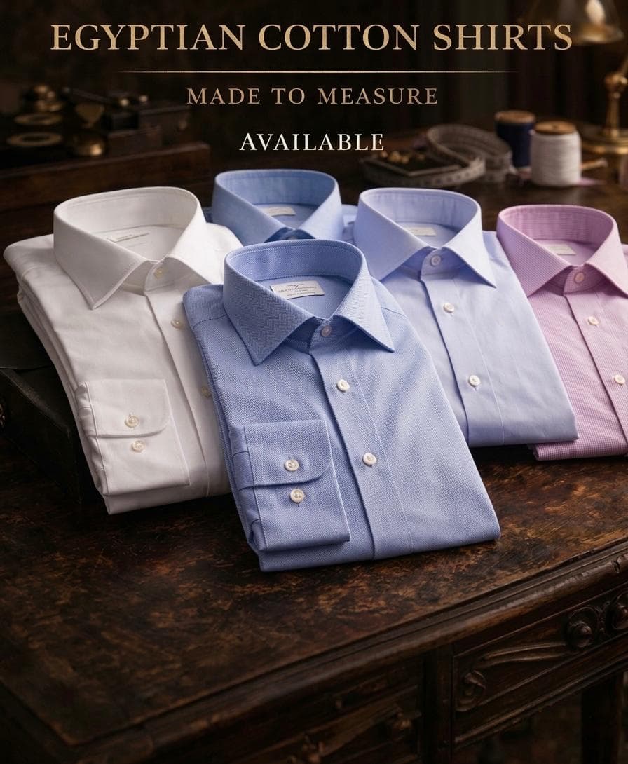 Egyptian cotton shirts in white and blue